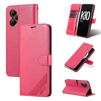 Pink flip leather phone case with sheepskin texture and stand cover