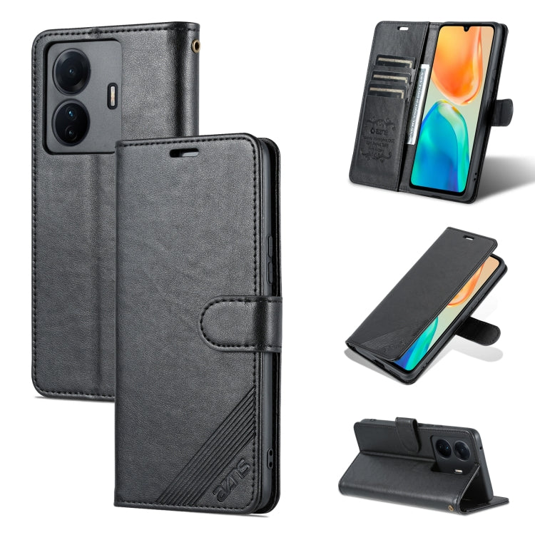 Black flip phone case with card slots and faux sheepskin texture, leather-style cover.