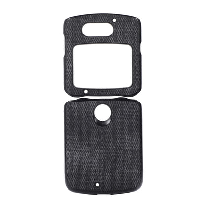 Black textured dual-piece phone case with top and bottom cutouts