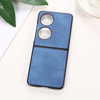 Blue shockproof phone case with textured finish and dual cutouts