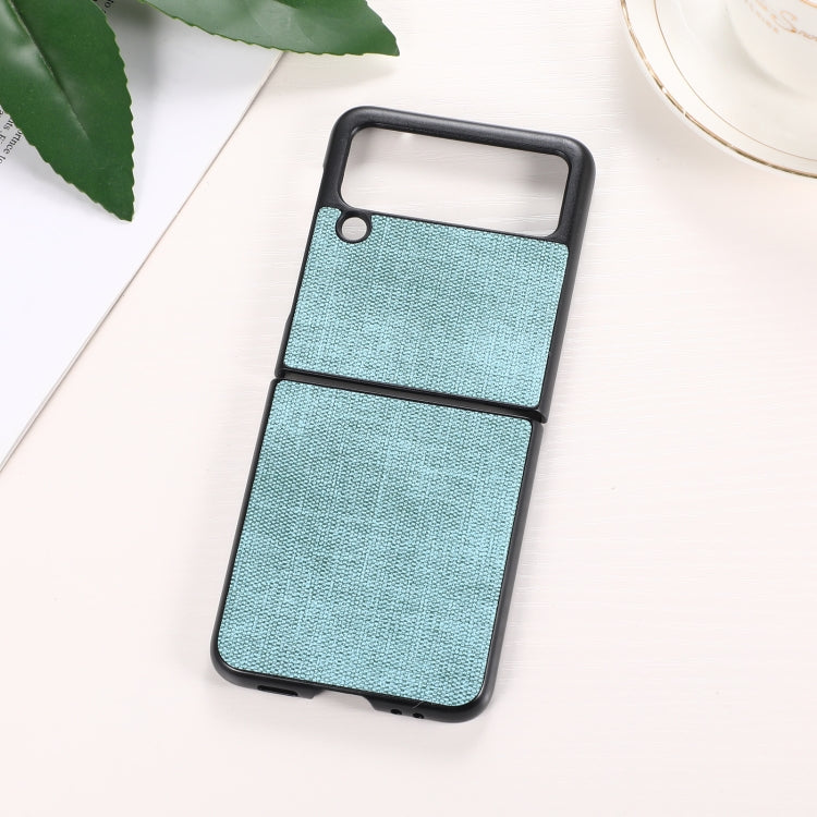 Light green shockproof phone case with textured fabric and side cutout