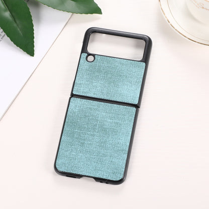 Light green shockproof phone case with textured fabric and side cutout