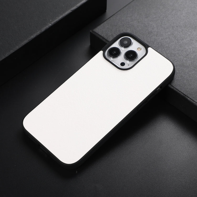 White textured shockproof phone case with camera cutouts and protective edges.