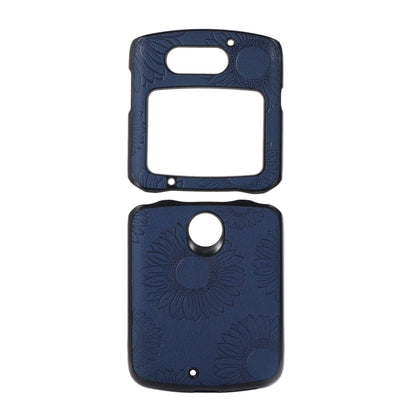 Blue sunflower pattern shockproof phone case with camera cutout and speaker opening