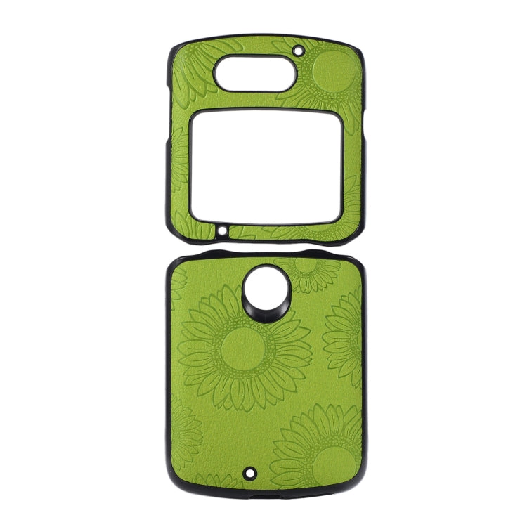 Light green sunflower pattern shockproof phone case with camera cutout and speaker opening