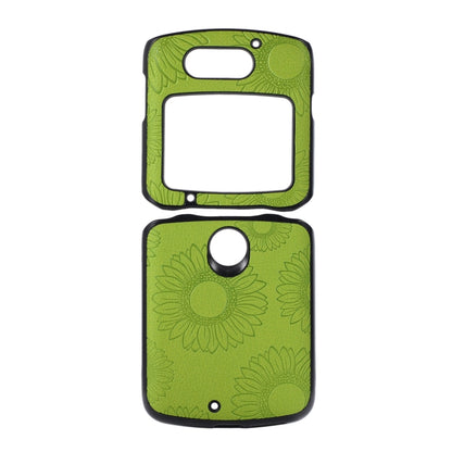 Light green sunflower pattern shockproof phone case with camera cutout and speaker opening