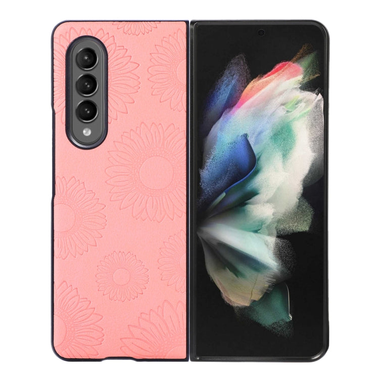 Pink sunflower patterned shockproof phone case with camera cutouts and raised edges