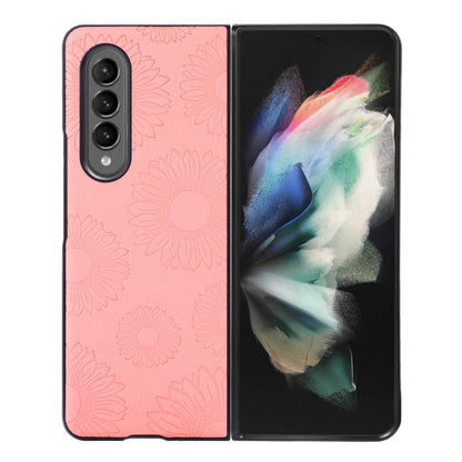 Pink sunflower patterned shockproof phone case with camera cutouts and raised edges