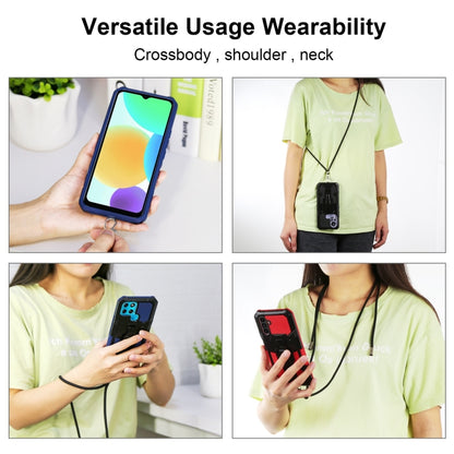 Phone lanyard worn crossbody, shoulder, or neck with the mecha case