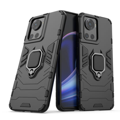 Shockproof phone case with magnetic ring holder, navy blue rugged case