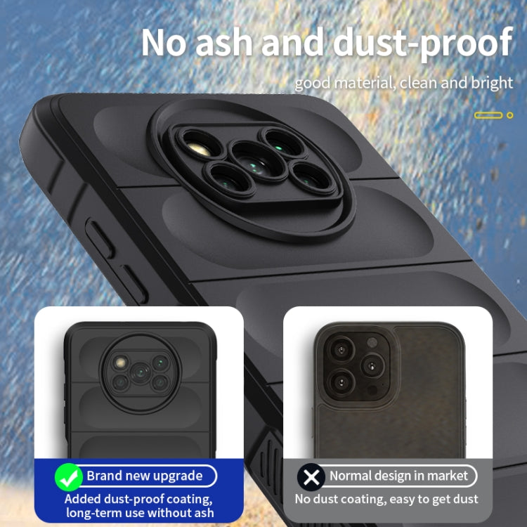 Black TPU phone case with raised camera ring and lens opening for Xiaomi Poco X3 NFC
