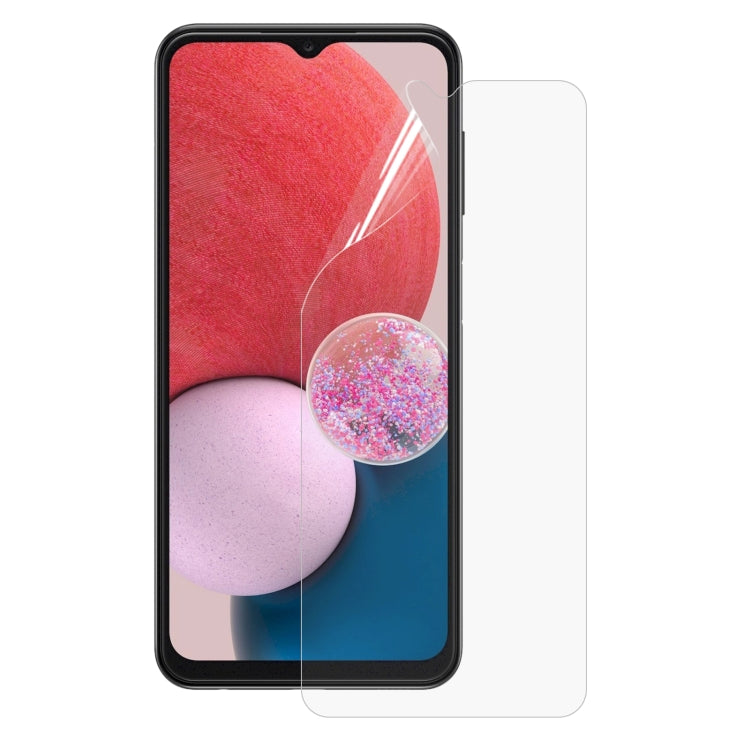 Hydrogel full-screen protector film set, clear sheet for front of phone.