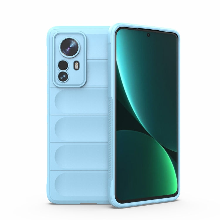Light blue phone case with raised camera cutouts, covers front and back