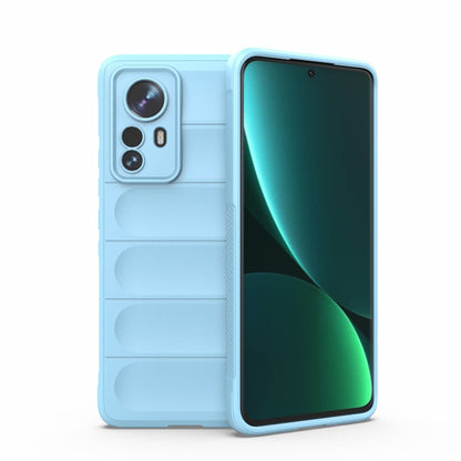 Light blue phone case with raised camera cutouts, covers front and back