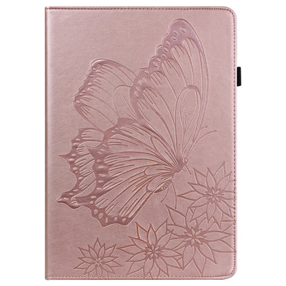 Rose pink embossed butterfly leather folio tablet case with front design