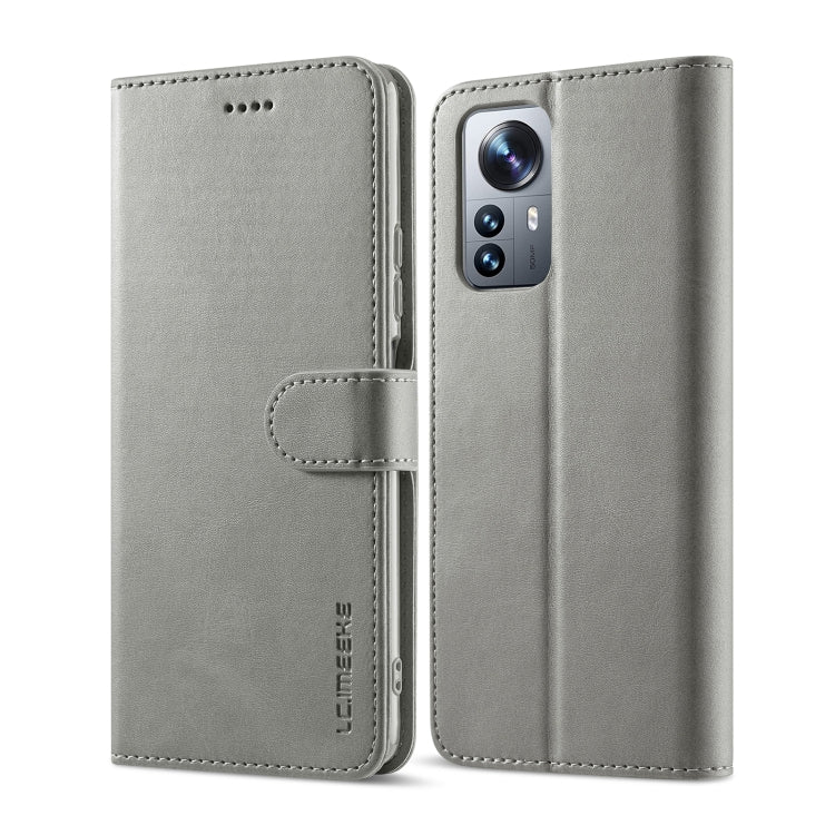 Dark gray calf texture leather phone case with flip cover, card pocket, and camera cutout