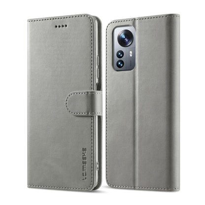 Dark gray calf texture leather phone case with flip cover, card pocket, and camera cutout