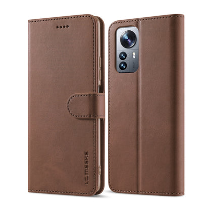 Brown calf texture leather flip phone case with card pocket and camera cutout; brown