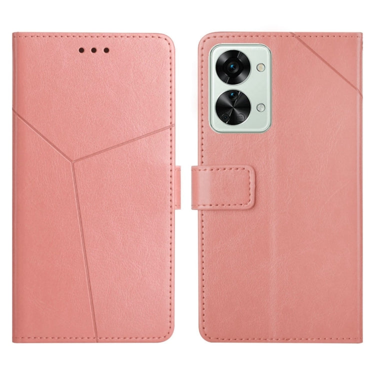 Pink leather flip phone case with camera cutout and card pocket