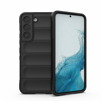 Dark gray/black rugged phone case with raised camera protection and textured grip