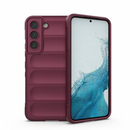 Wine red TPU phone case with raised camera cover and textured side grip