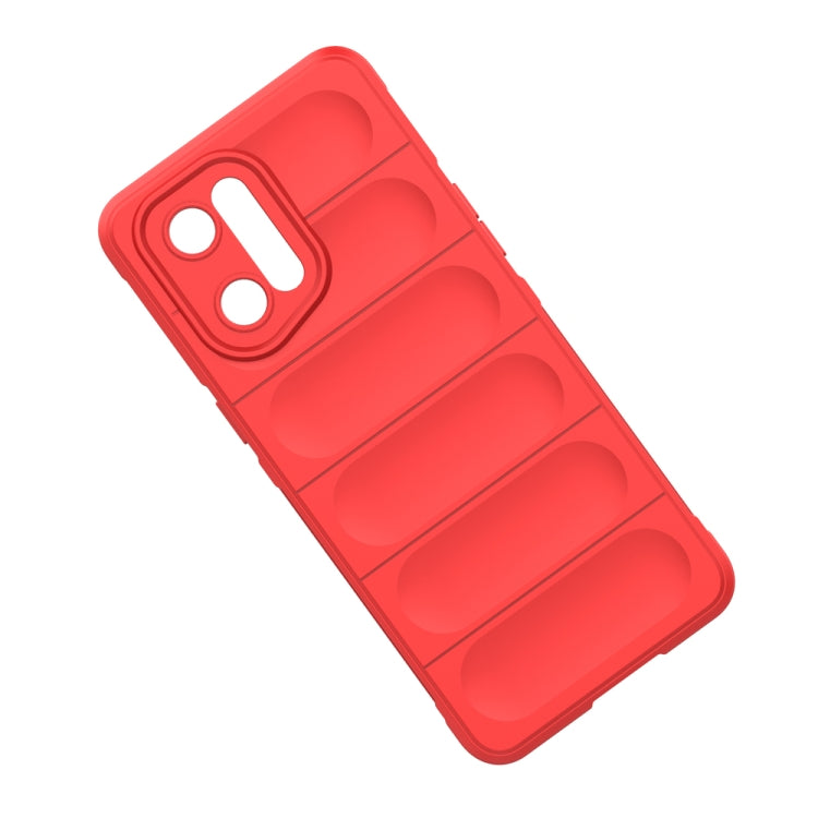 Red TPU phone case back with dual camera cutout and grip ridges