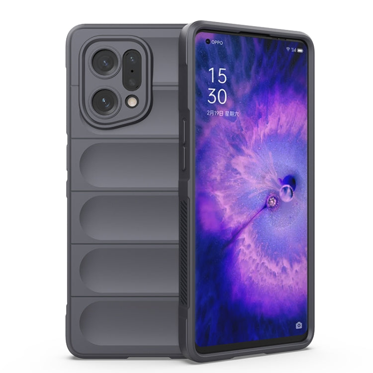 Dark gray TPU phone case with textured horizontal panel and camera openings