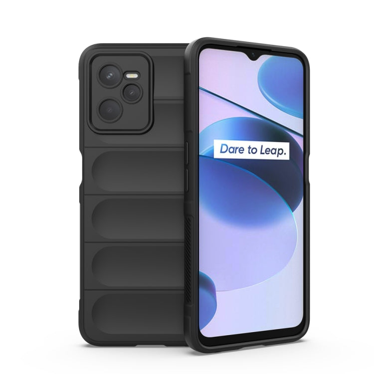 TPU flannel phone case in dark grey, with raised panel back and camera cutout