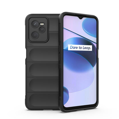 TPU flannel phone case in dark grey, with raised panel back and camera cutout