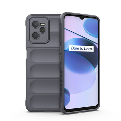 TPU flannel phone case in dark grey, with raised panel back and camera cutout