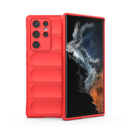 Red TPU phone case with flannel lining, dual-layer design, camera cutouts, screen cover