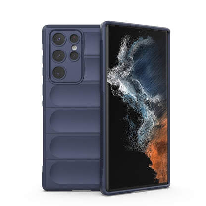 Dark blue TPU phone case with flannel lining, dual-layer design, camera cutouts, screen cover