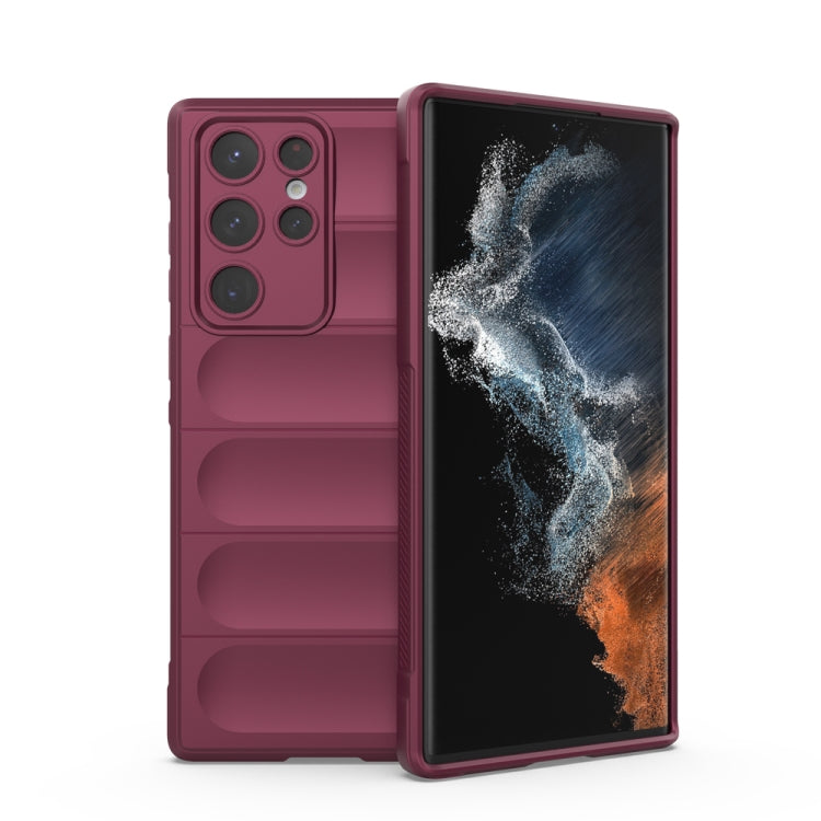 Wine red TPU phone case with flannel lining, dual-layer design, camera cutouts, screen cover