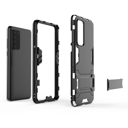 Dark gray rugged shockproof phone case frame with camera cutout and side button covers