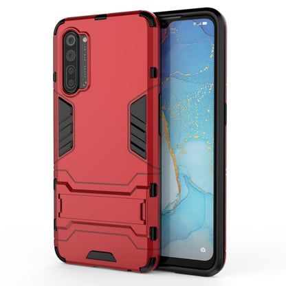 Red rugged shockproof phone case with black TPU grip panels and camera cutout coverage