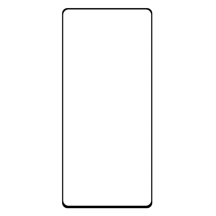 Tempered glass screen protector film with rounded black edge outline