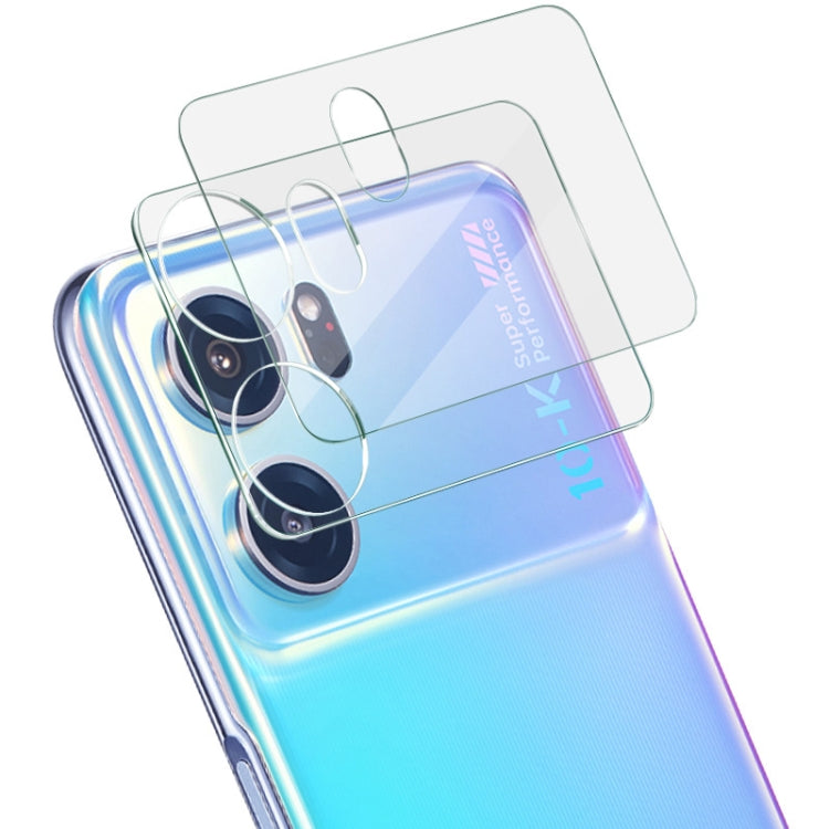 Clear tempered glass camera lens film for dual rear lenses on a blue phone
