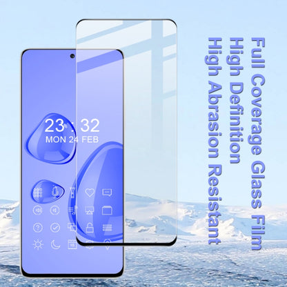 Full-screen tempered glass screen protector applied on smartphone front display