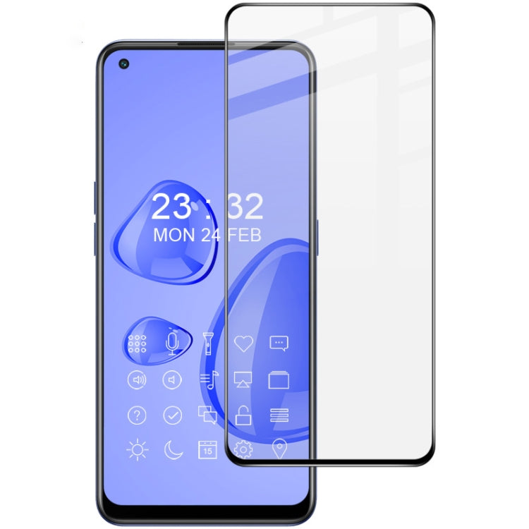 Tempered glass screen protector film on smartphone display, clear