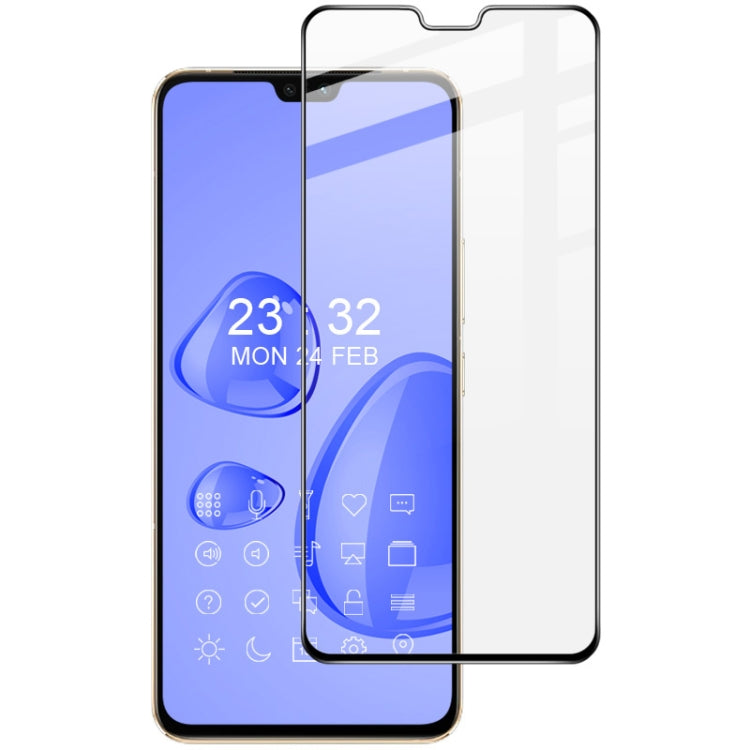 Tempered glass screen protector film with speaker cutout, front cover and side panel