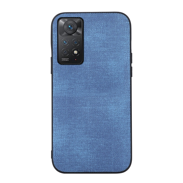 Blue textured PU shockproof phone case with camera cutout