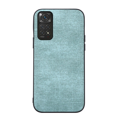 Textured PU shockproof phone case, teal blue, with camera cutout and raised edges