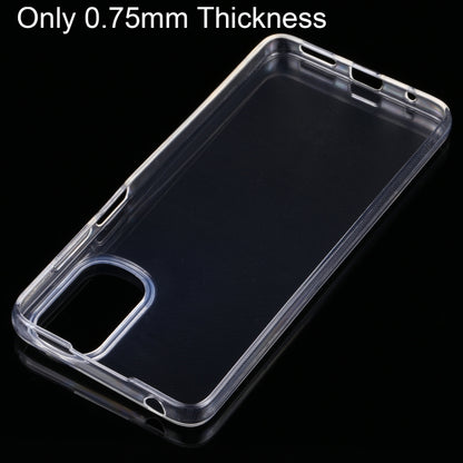 Ultra-thin 0.75mm clear TPU phone case with camera opening and side cutouts