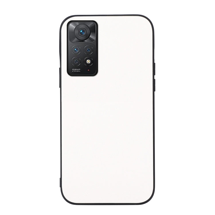 White PU shockproof phone case with textured finish and raised camera cover