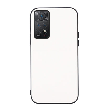 White PU shockproof phone case with textured finish and raised camera cover