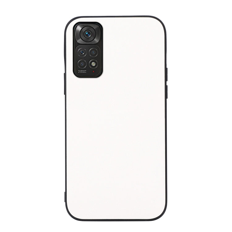 White PU shockproof phone case with textured look and camera module cover