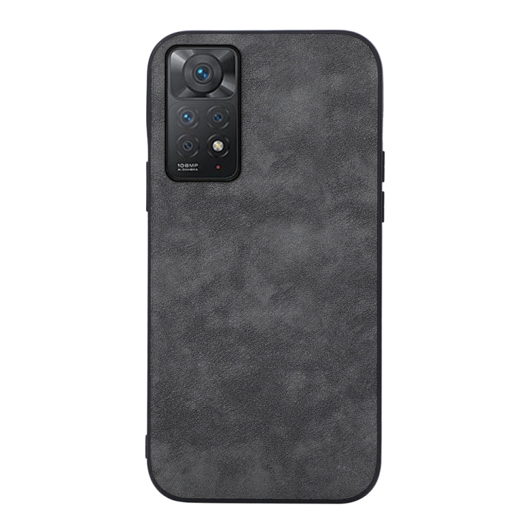 Black Morocco-texture PU shockproof phone case with camera cutout