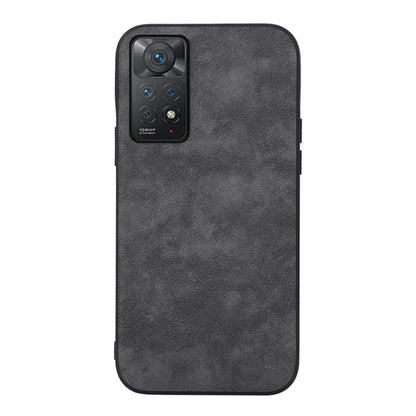 Black Morocco-texture PU shockproof phone case with camera cutout