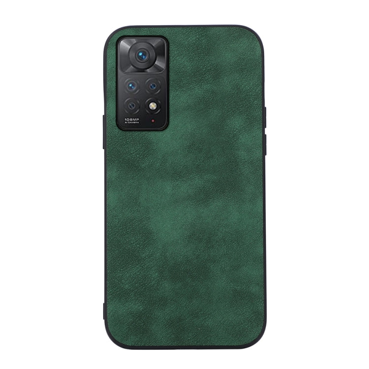 Green Morocco-texture PU shockproof phone case with camera cutout