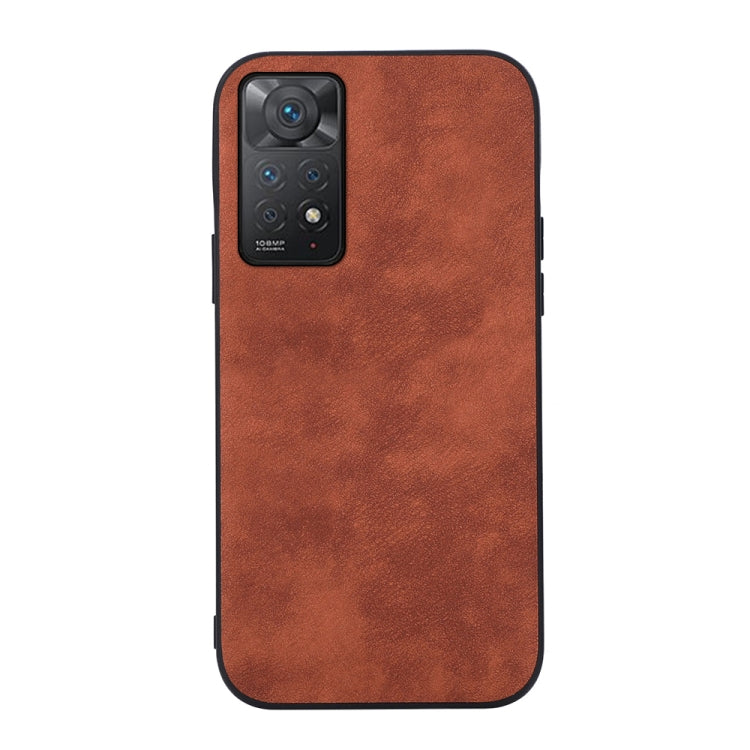 Brown Morocco-texture PU shockproof phone case with camera cutout